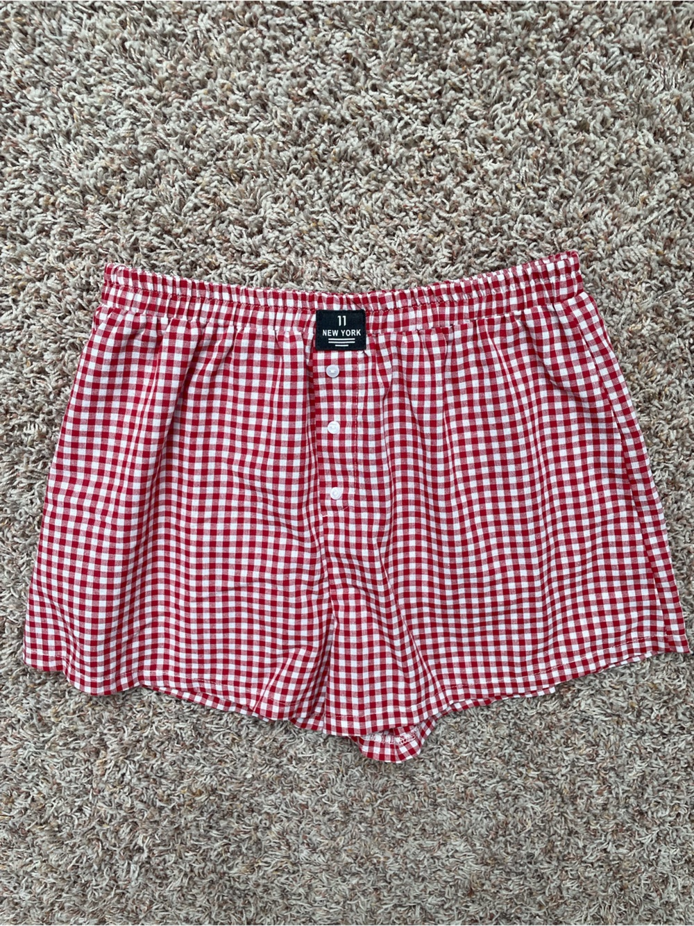 Red Fall Farm Chic Gingham Women's Bermuda Shorts Size S
